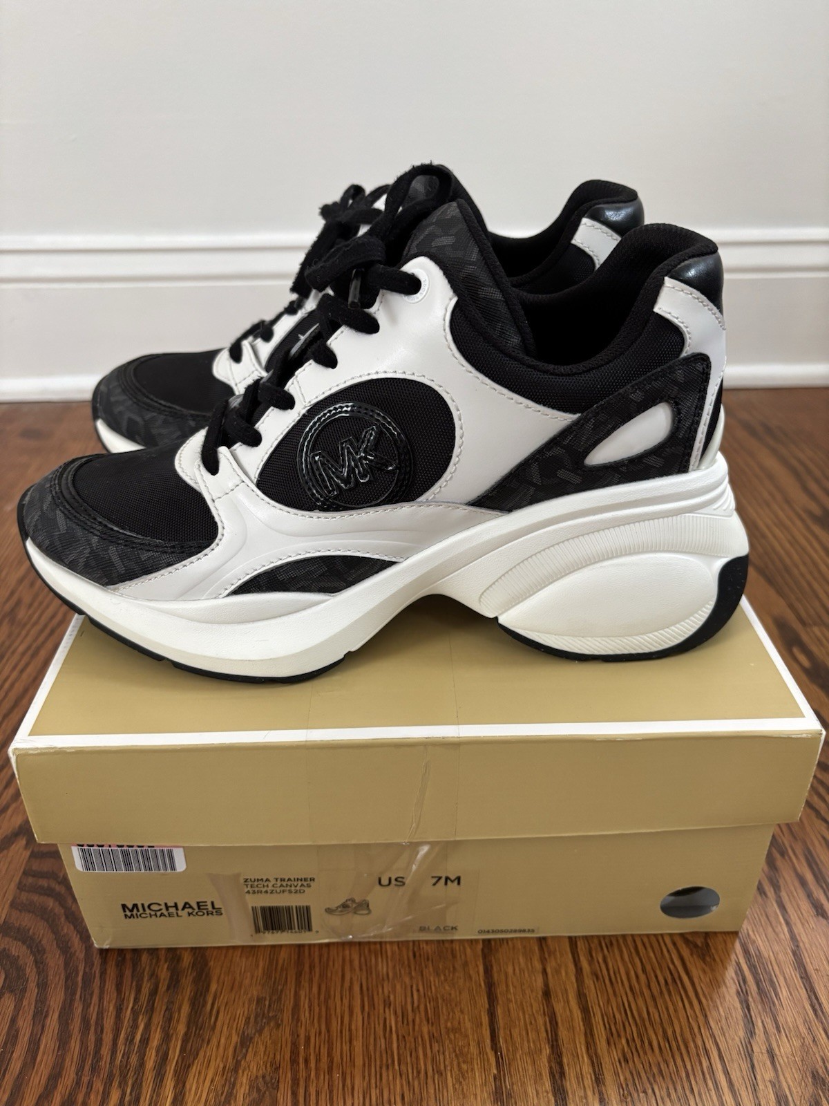 MICHAEL KORS Zuma Trainer Sneakers Empire Signature Logo & Mesh Trainer Size 7M