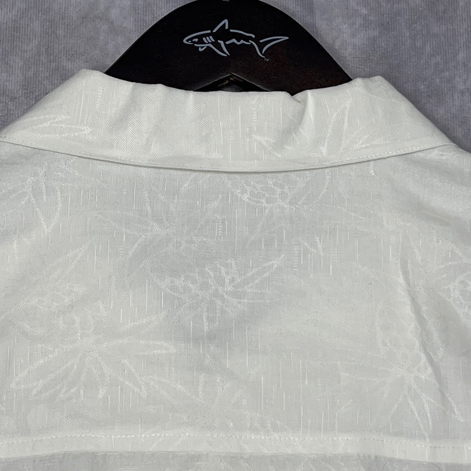 Cubavera Button Down Shirt Men XL White Excellent Linen Blend Jacquard Pineapple
