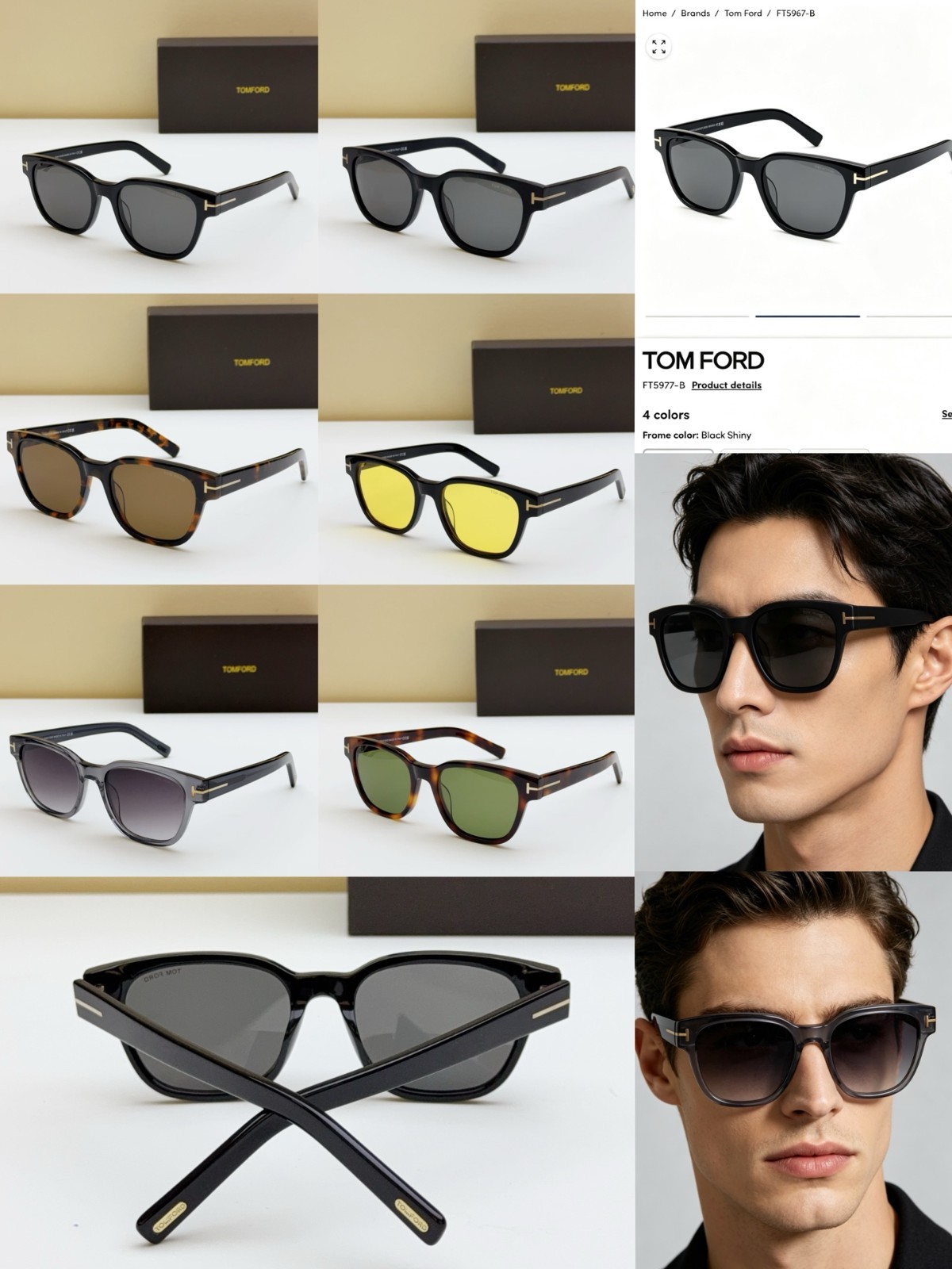 TOM FORD FT5977 Gray clear Frame Gradient gray Sunglasses Authentic w/ Box