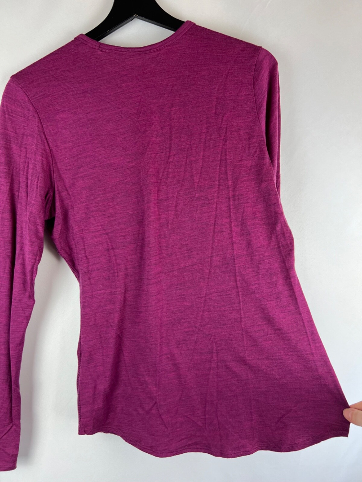 Seg’Ments Women’s Ombre Purple L/S Crew Neck 100% Merino Wool Pullover Small S
