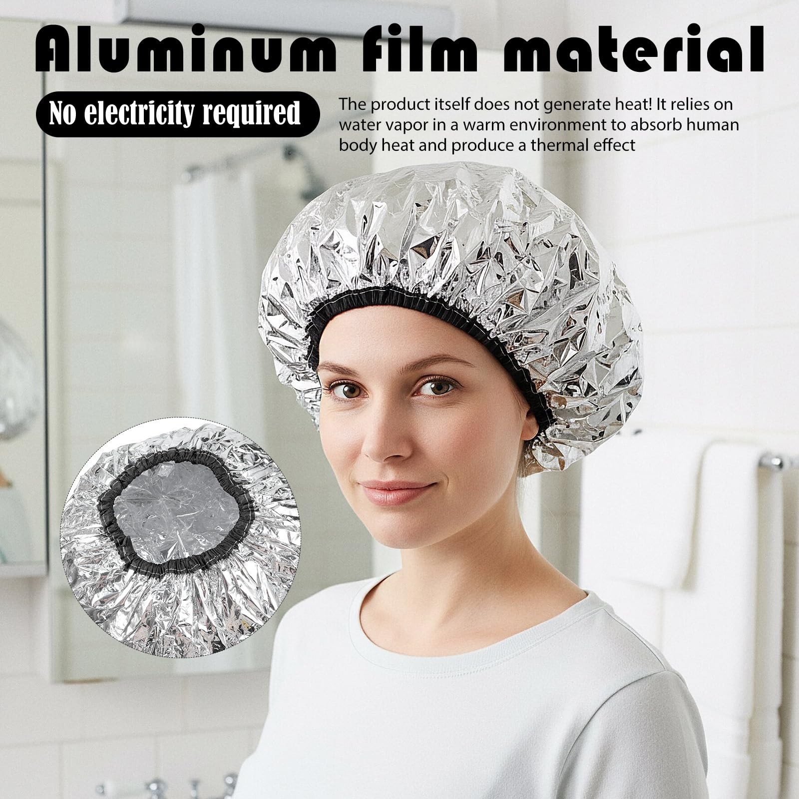3 Pack Aluminum Foil Deep Conditioning Heat Cap Hot Oil Treatment Reusable