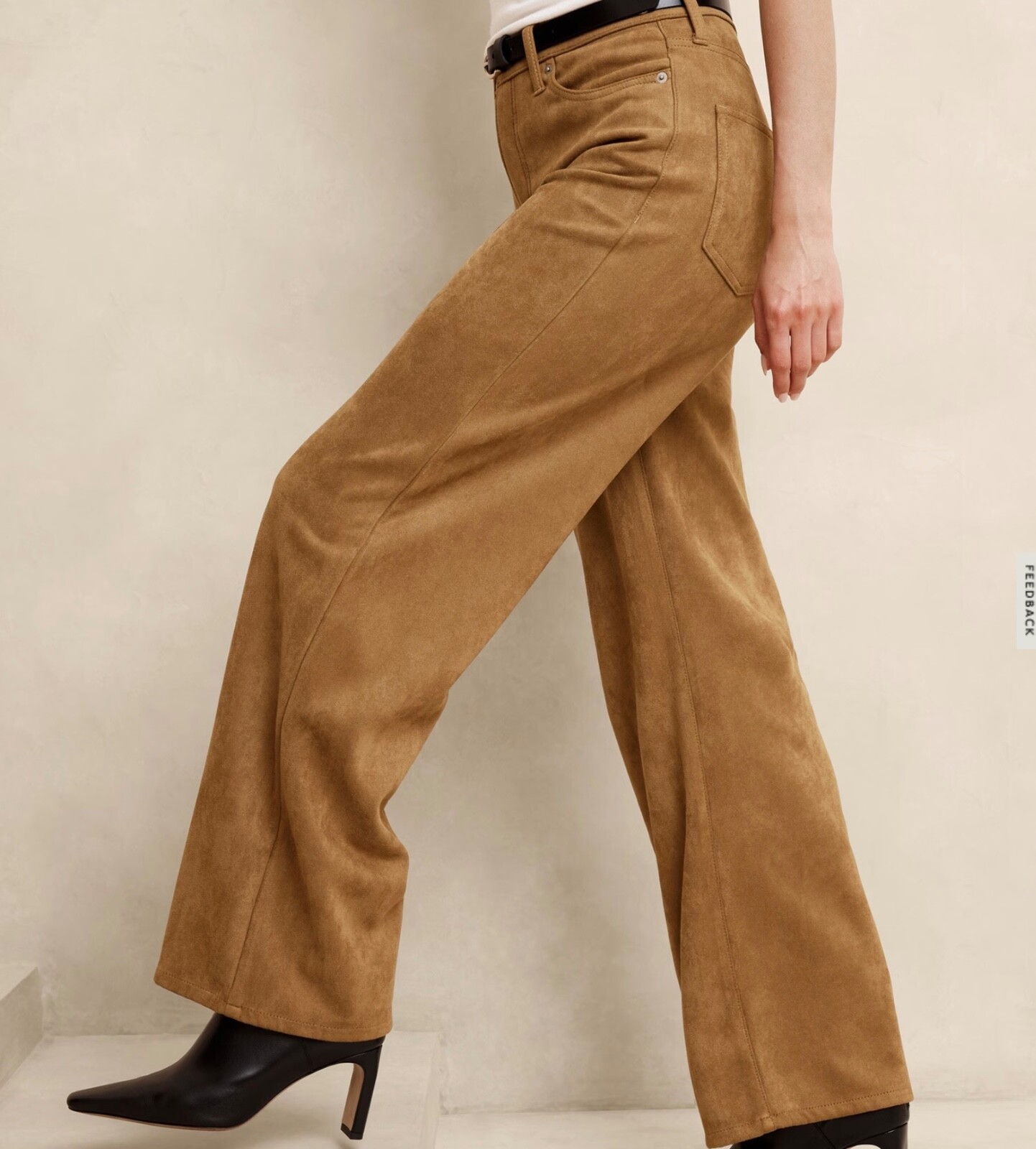 Banana Republic Women’s Ultra High-Rise Wide-Leg Vegan Suede Pants – SELENITE