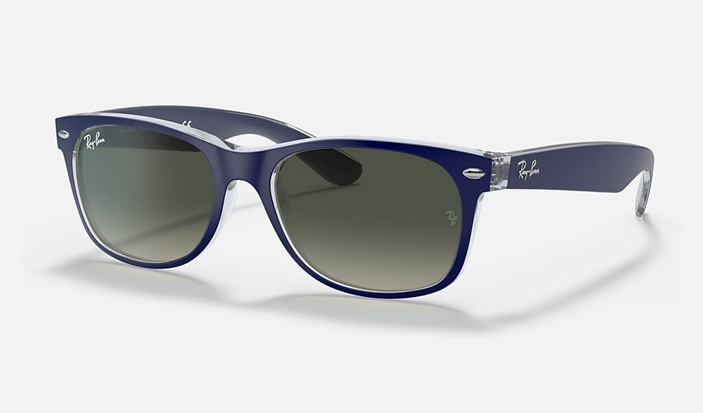 Ray-Ban New Wayfarer Mix Matte Blue/Transparent Grey Gradient 52 mm Sunglasses