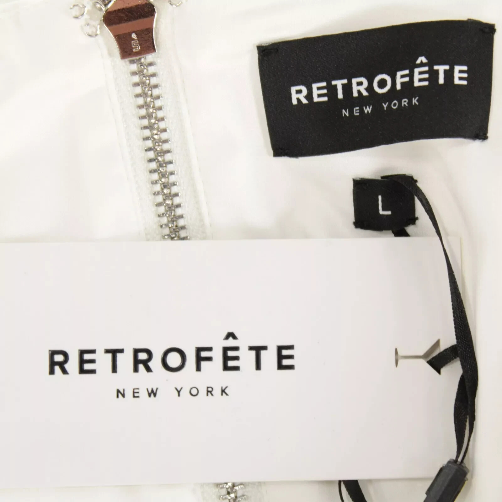 Retrofete NWD Cheryl Bustier Halter Midi Dress Size Large in Solid White