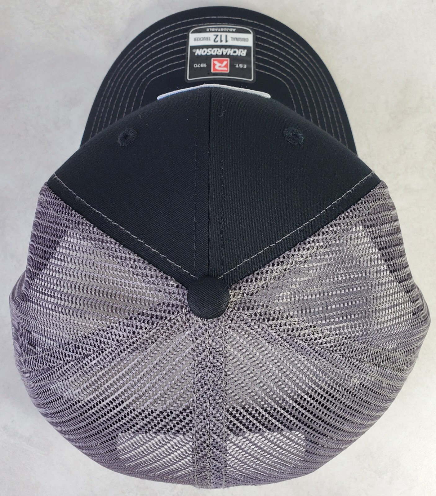 Mopar Embroidered Patch on Richardson 112 Trucker Hat Snapback Black/Charcoal