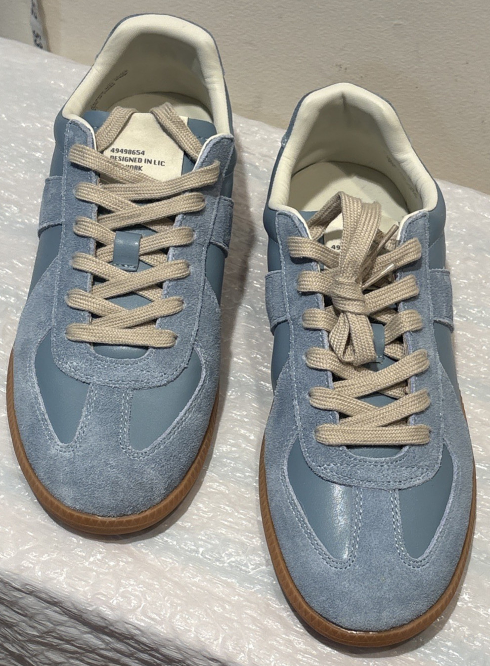 Steve Madden Dixin Leather BLUE Suede GAT Sneakers Trainers 11M-US UK-10 EU-44