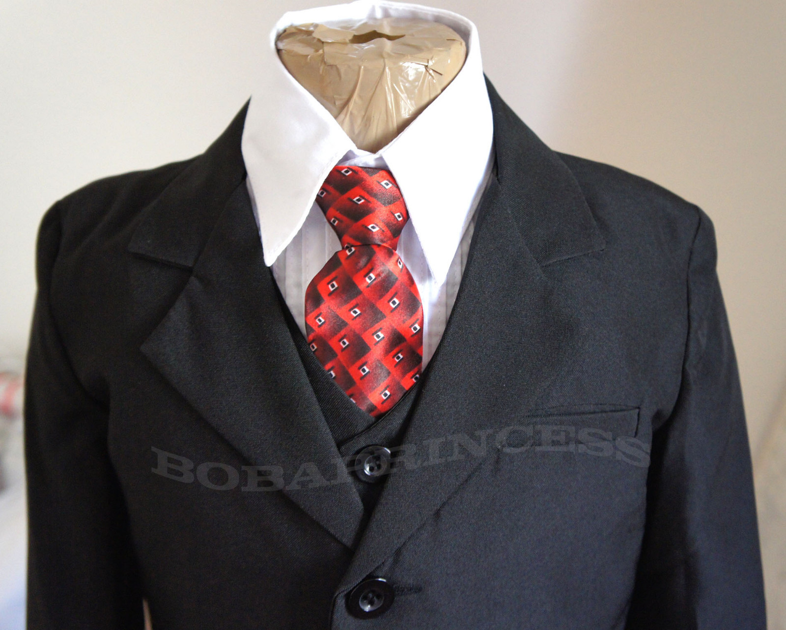 5 PCS Formal BLACK SUIT SET Boys 2/3/4/5/6/7 Wedding/Graduation/Holiday NEW