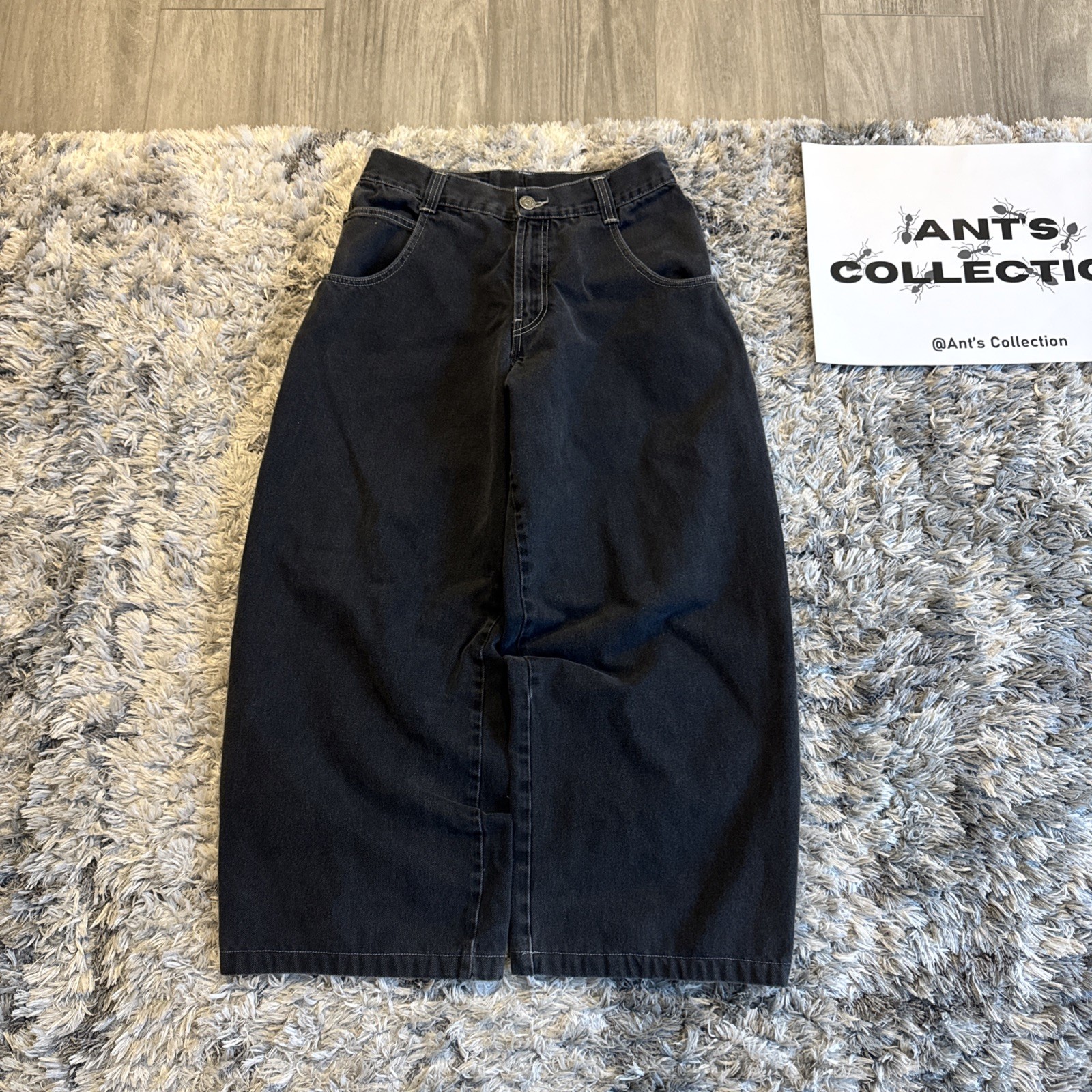 Vintage 00s Jnco Skunk Grail Baggy Side Stripe Embroidered Y2K Denim Jeans 30×29