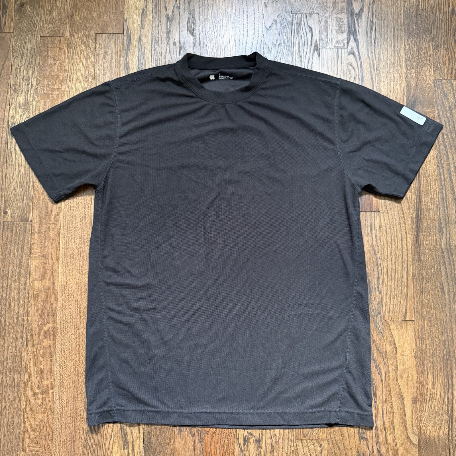 Apple Retail Store Employee Shirt Large 2005-07 Black Nylon Rubber Tab Sleeve