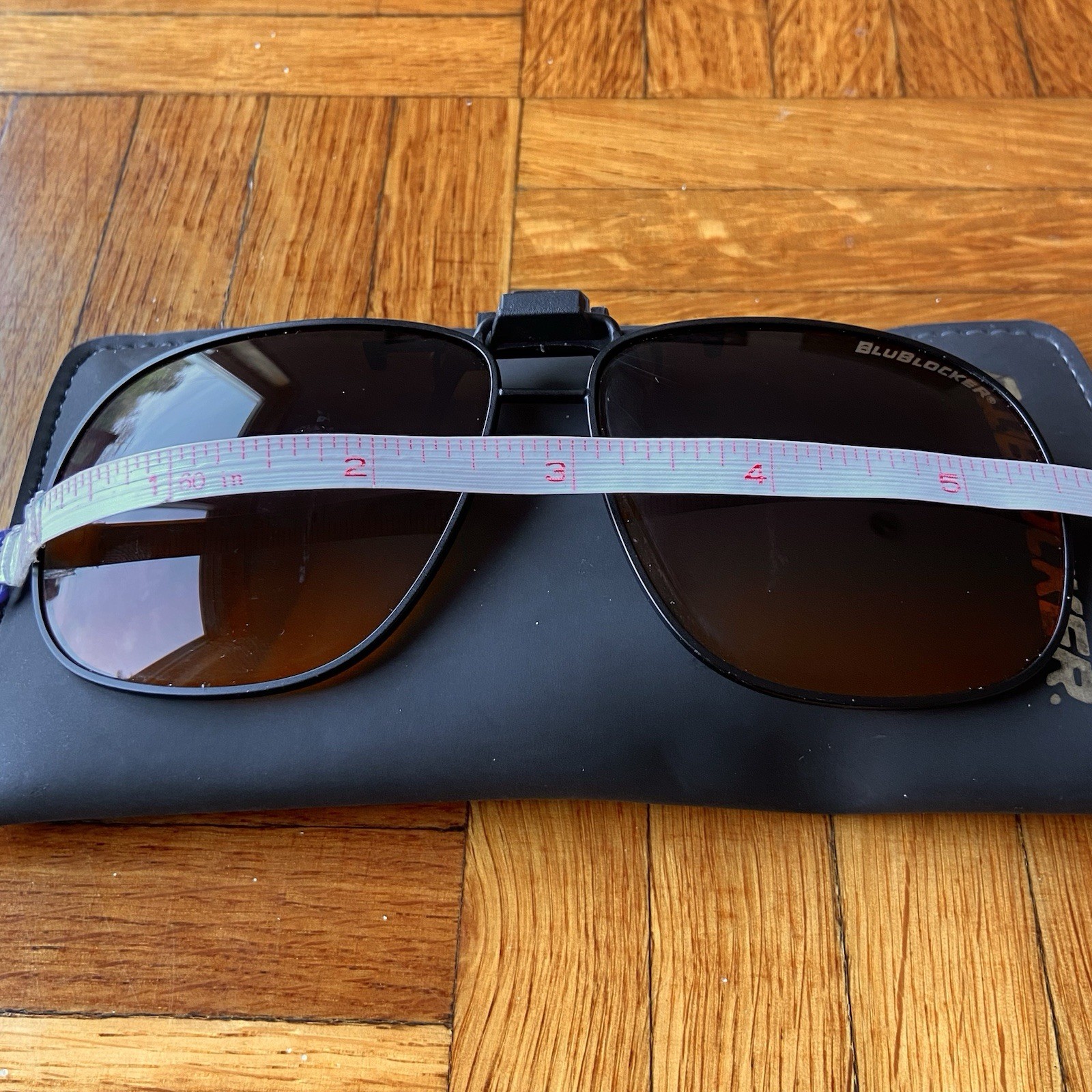 Vintage BlueBlocker Aviator Clip-on Sunglasses High Resolution Black Metal Frame