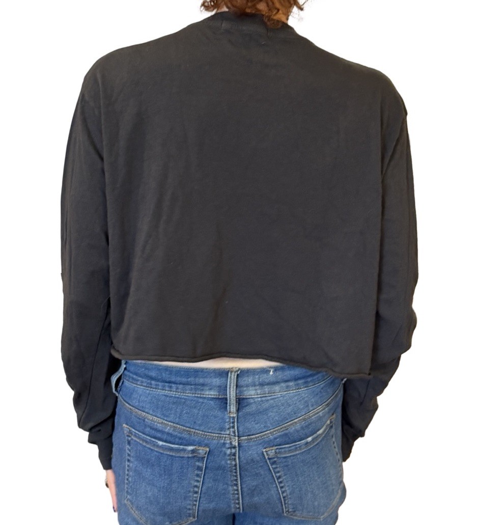 Perfectwhitetee CANDACE Tee T-Shirt Crop Long Sleeve Charcoal Capsule Basic L