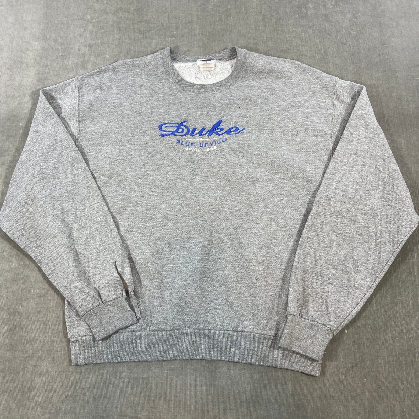 Vintage Duke Blue Devils Mens Gray Small Crewneck Sweatshirt Collegiate NCAA
