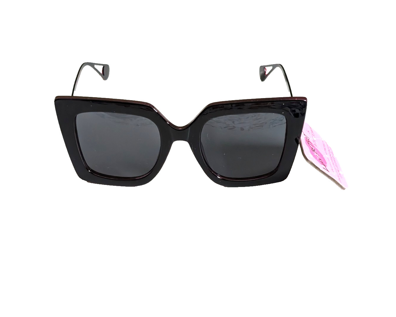Luv Betsey Sunglasses LUV 23 172 EMB BLK Oversize Black, Purple / Heart Stone