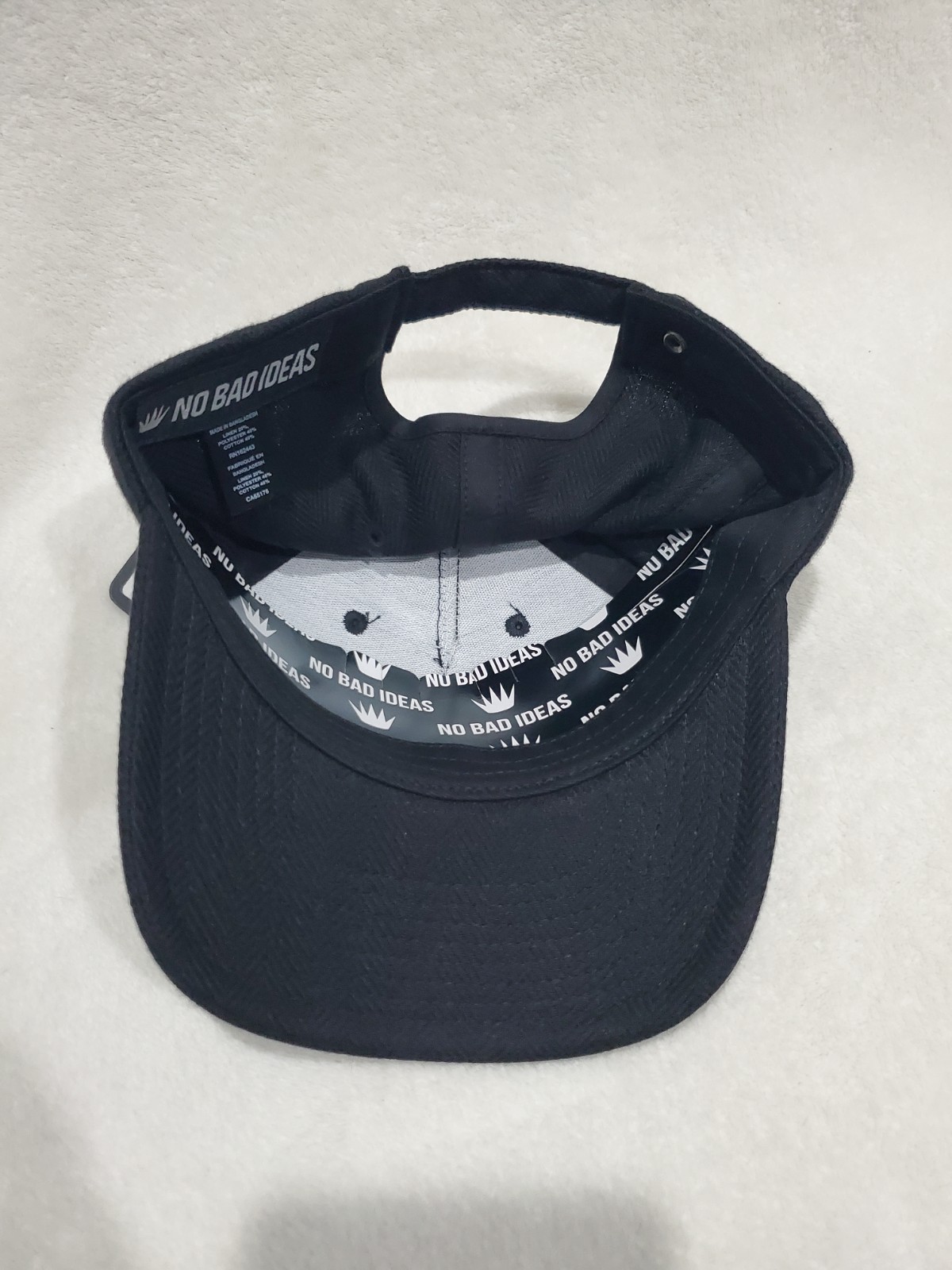 NO BAD IDEAS NBI OG CROWN 5 PANEL MENS STRAPBACK HAT BLACK NEW