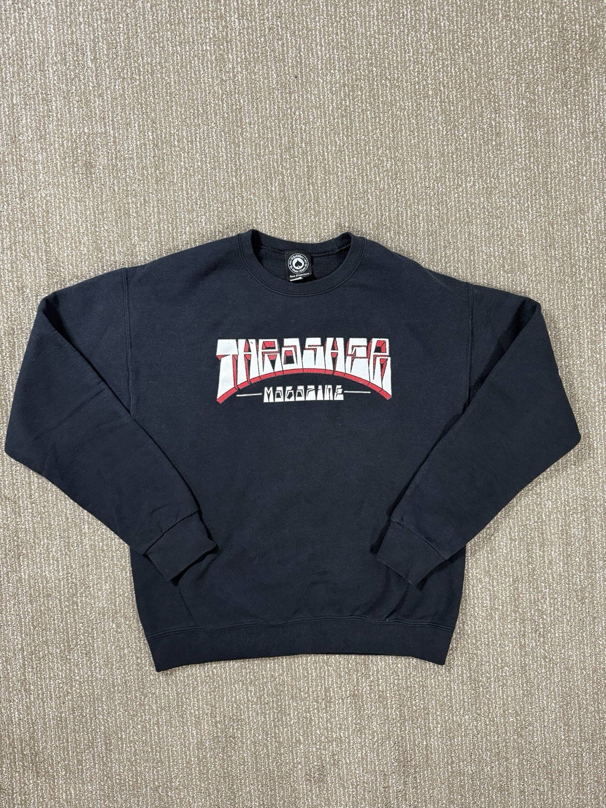 VTG Thrasher Magazine San Francisco Black Pullover Sweatshirt Size M Y2K