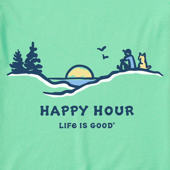 NWT Women’s Life is Good Happy Hour Pine Sunset Spearmint Green SS Crusher Tee