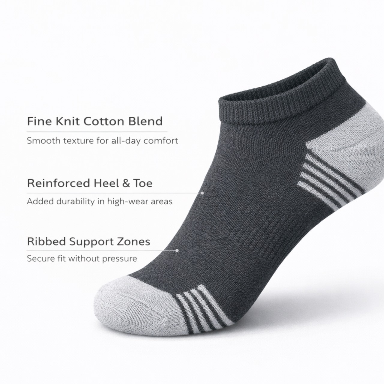 Wholesale Bulk Lots Men No Show Socks Black Low Cut Athletic Running Liner Sock