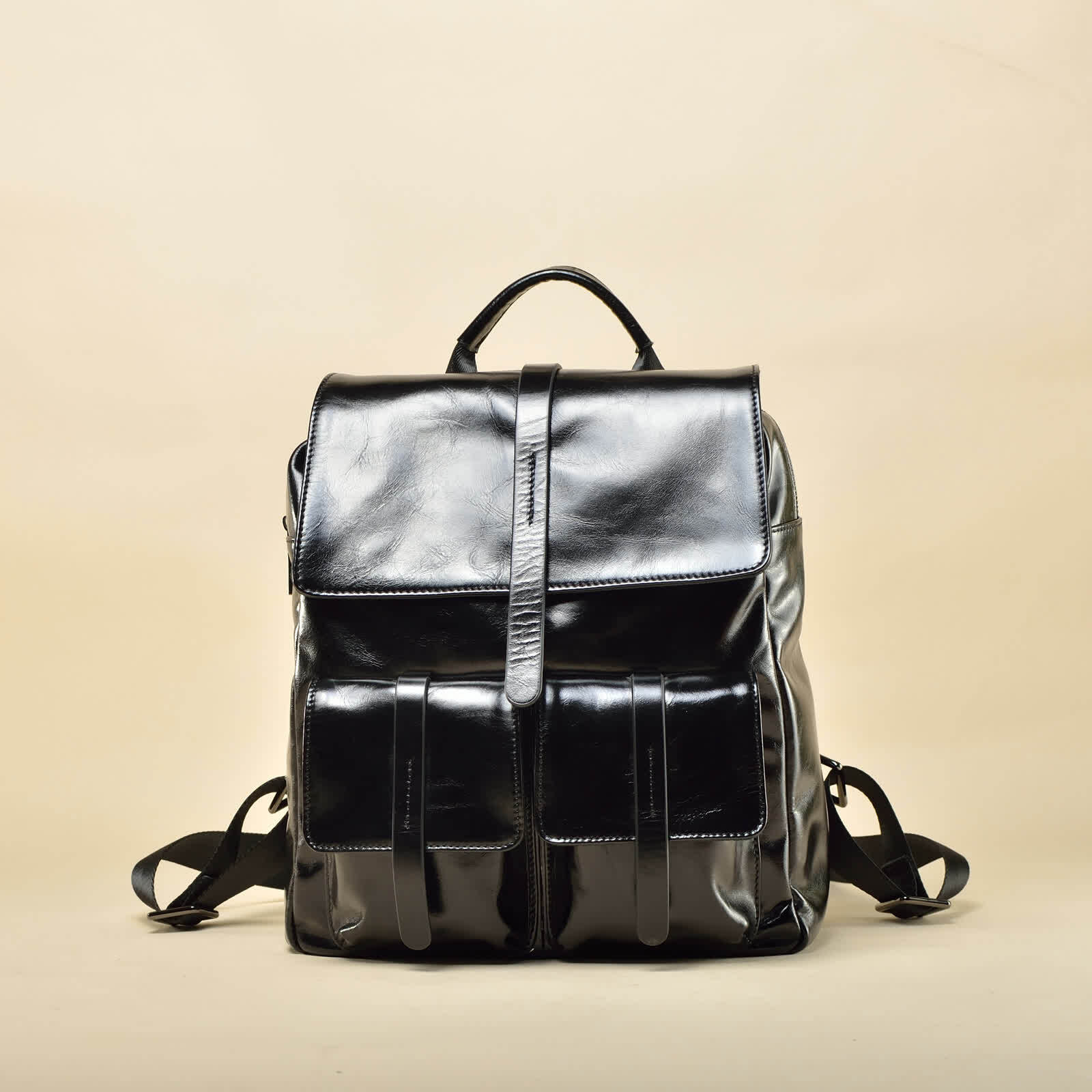 Erivis Womens Leather BACKPACK Bag Shoulder Black Soft Travel Ladies Girls Large
