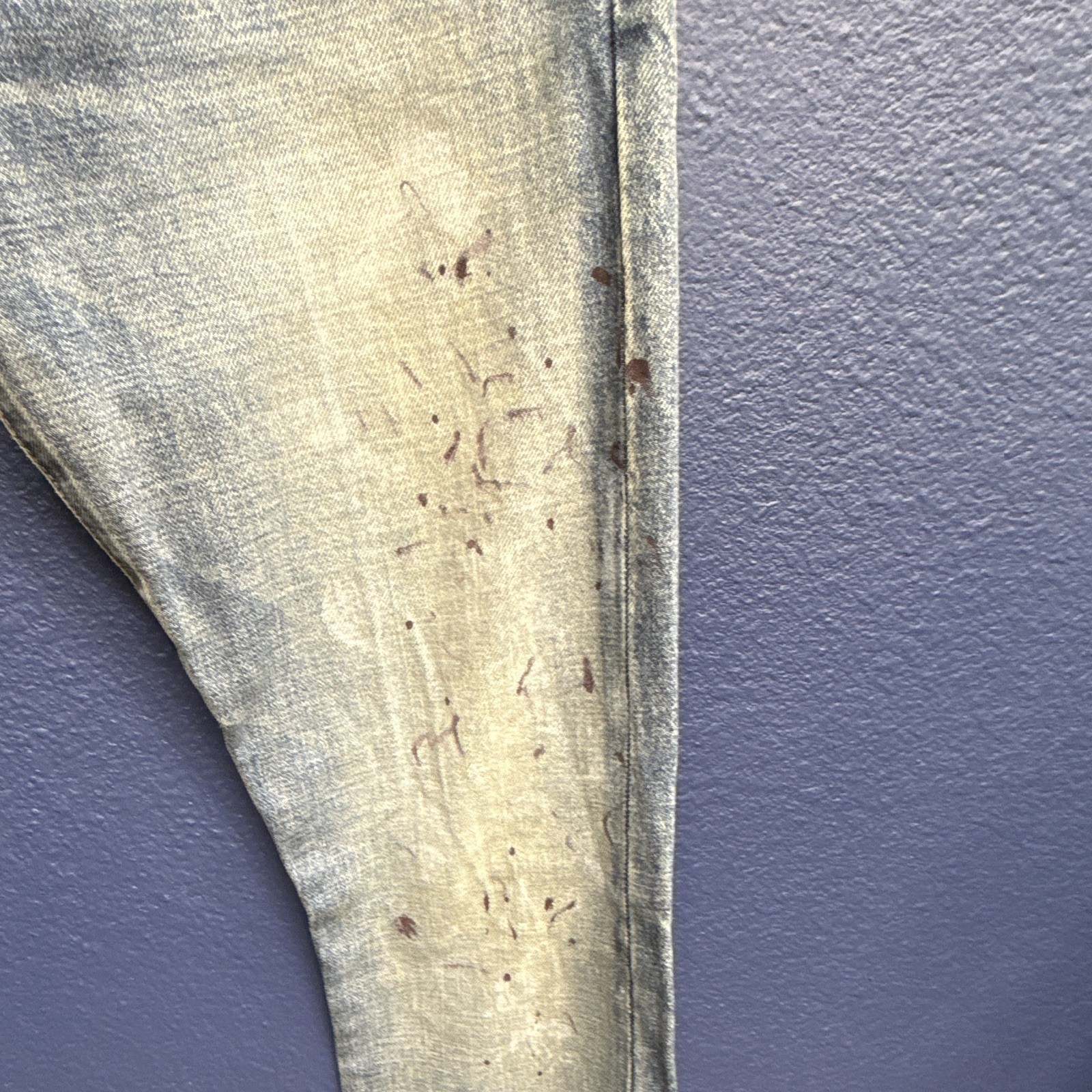 Saint Laurent Paris Men’s Skinny Blue Light Wash Distressed Denim Jeans 28