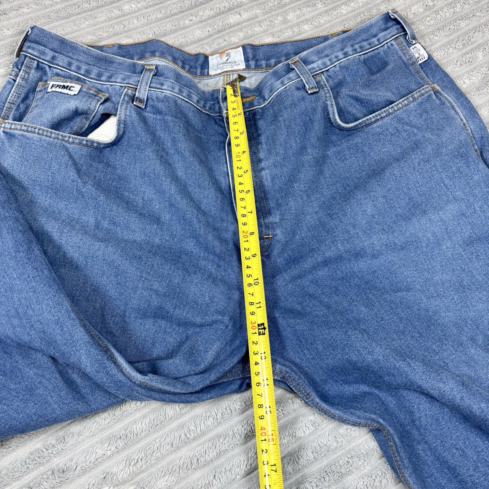 Tyndale FR Jeans Men 42×28 Blue Flame Resistant Cotton Arc F290T Denim blue