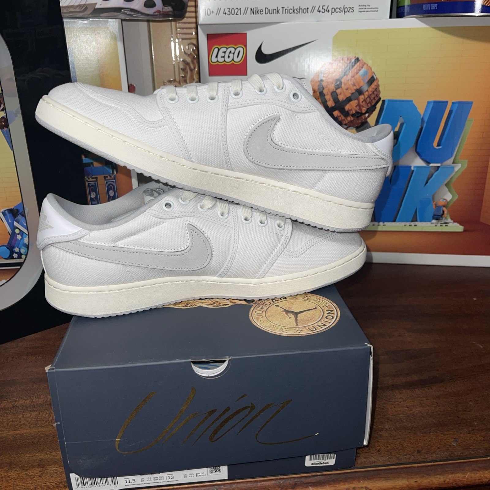 Air Jordan 1 Low AJKO, *White Sail Canvas*, Deadstock, Size 11.5
