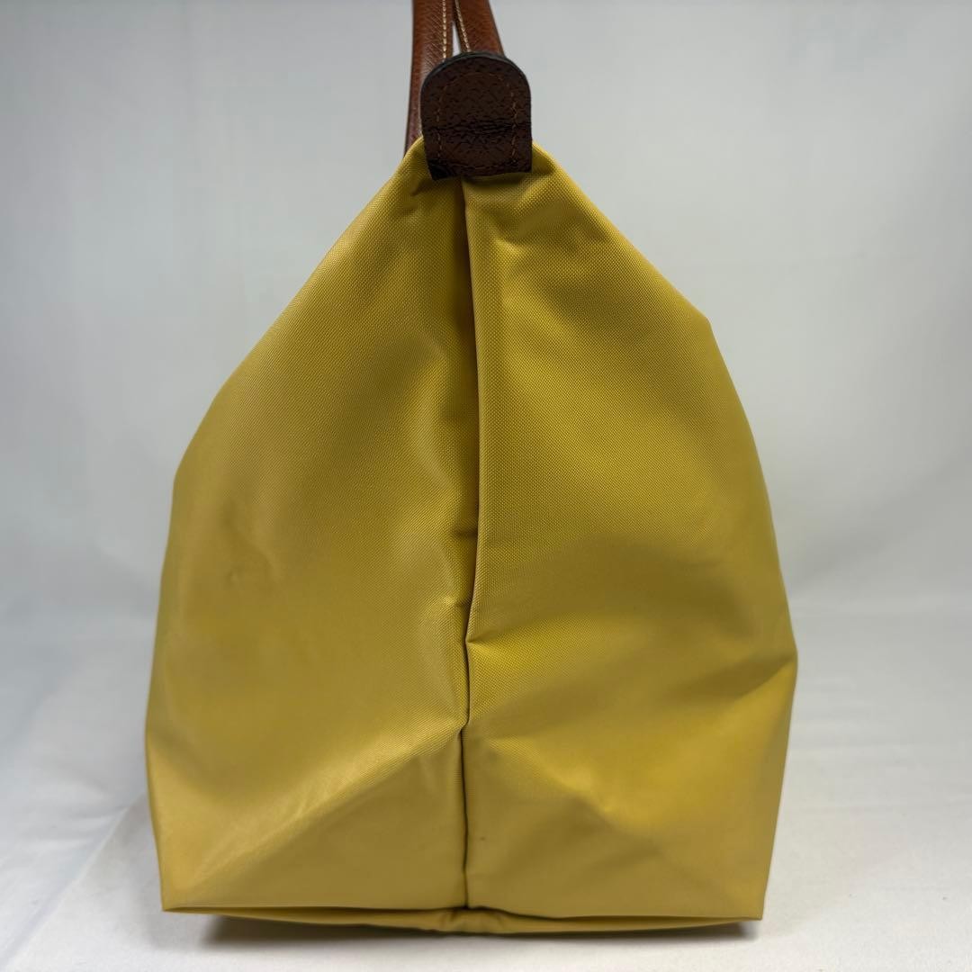 Longchamp Nylon Tote Bag Yellow Folding 10.2×19.3/11×7.9 in, Used