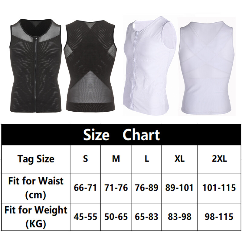 Mens Compression Shirts Vest Slimming Body Shaper Tummy Control Fitness Tank Top