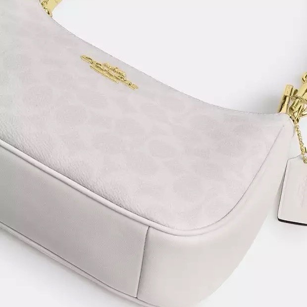 NWT Coach Teri Shoulder Bag In Signature Canvas CV933 Gold/White/Chalk