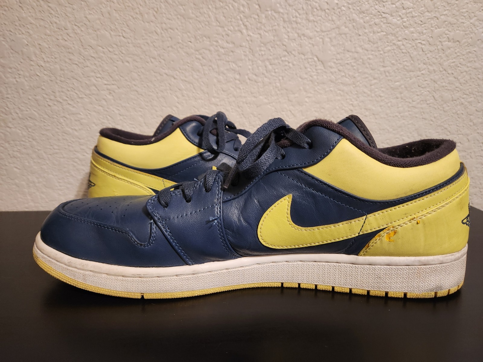 Nike Air Jordan 1 Low Squadron Blue Electric Yellow 553558-417 Men’s Size 15