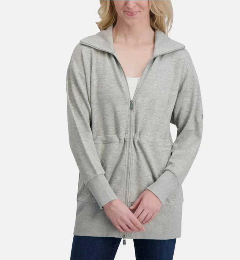Converse Women’s Full Zip Lounge Jacket, Grey, Size L