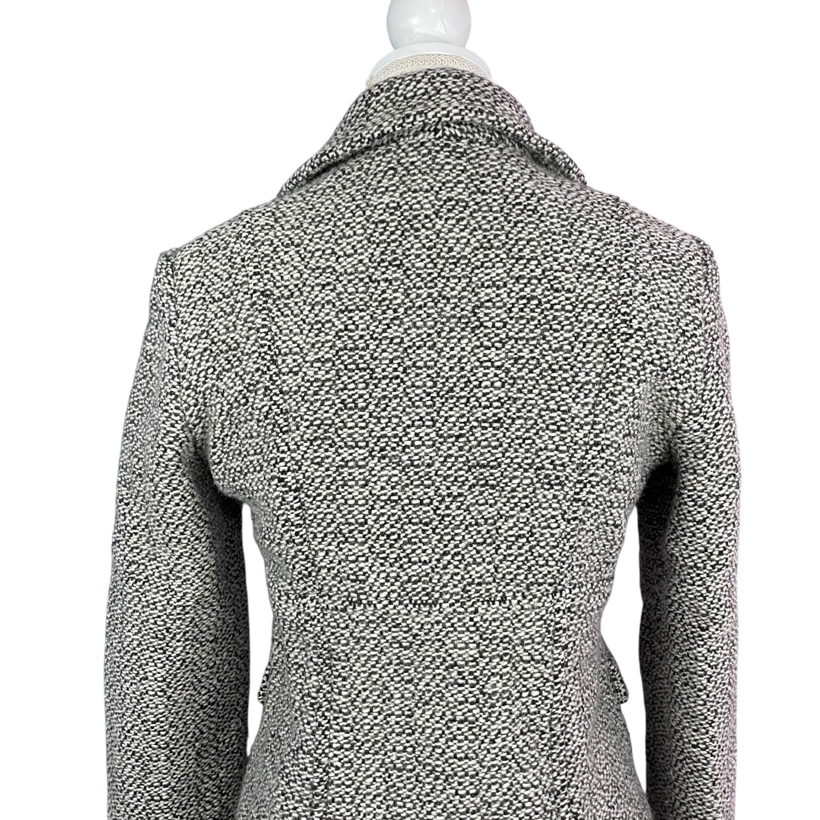 Marvin Richards Wool Blend Jacket M Marled Boucle Notched Lapel Blazer Coat Gray