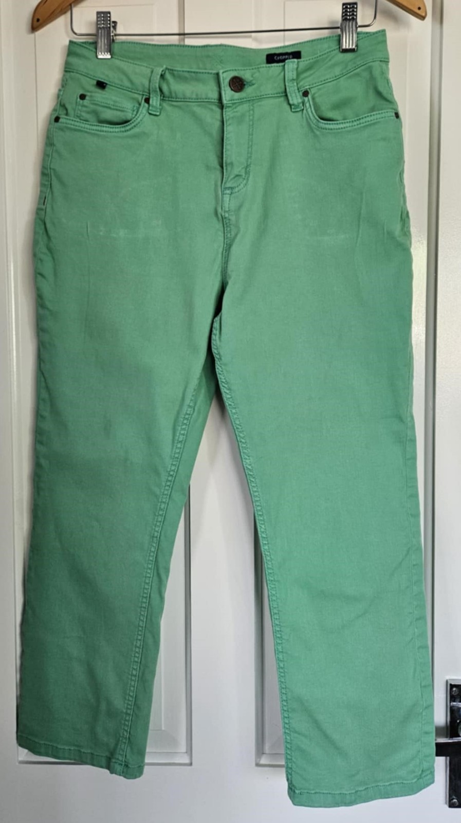 Crew Clothing Company Jeans Green Cropped Size 10 Women’s Cotton Elastane Casual