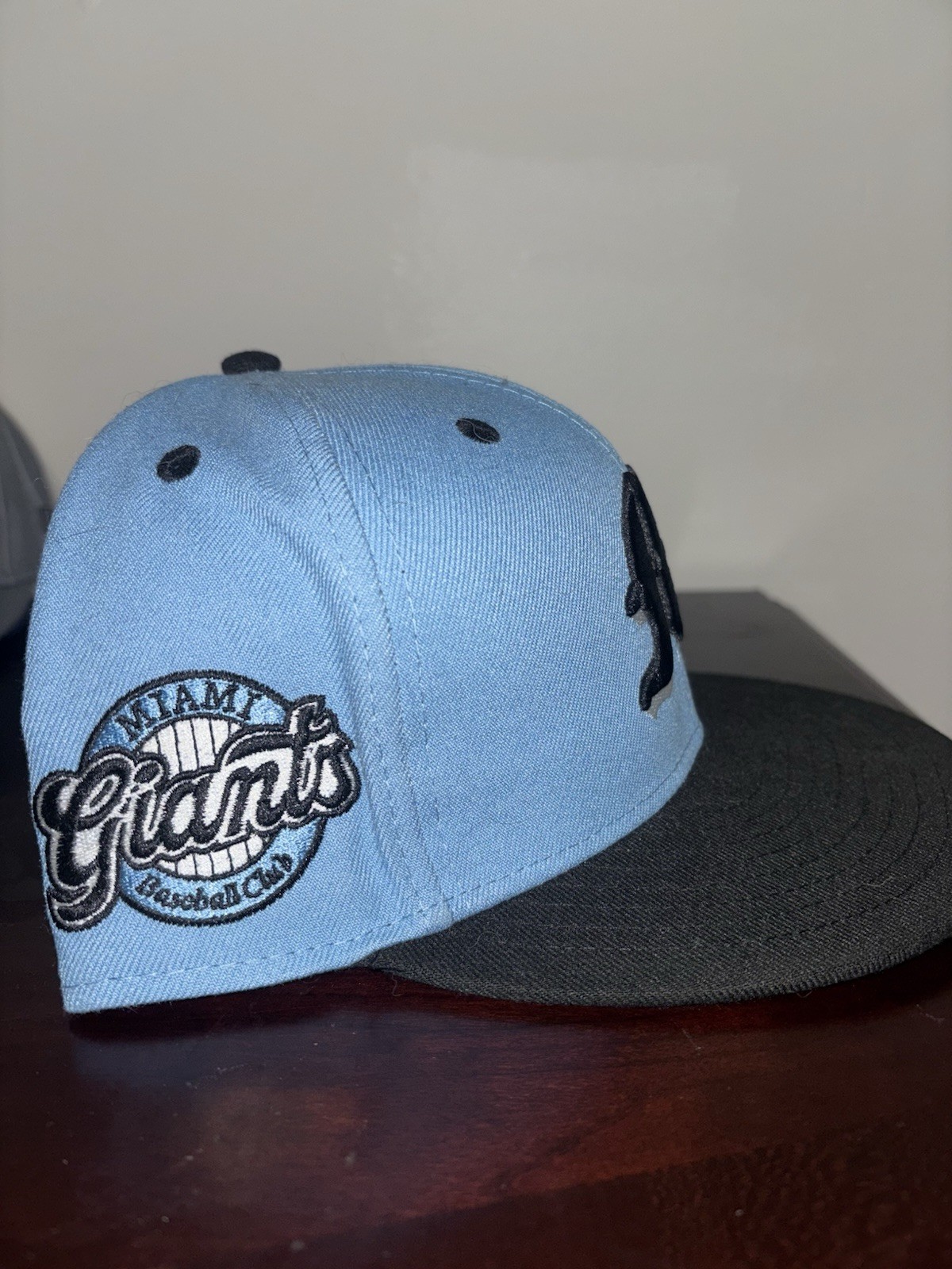 Ebbets Field Flannels Blue/Black Fitted Baseball Cap Hat Men’s Size 7 3/4