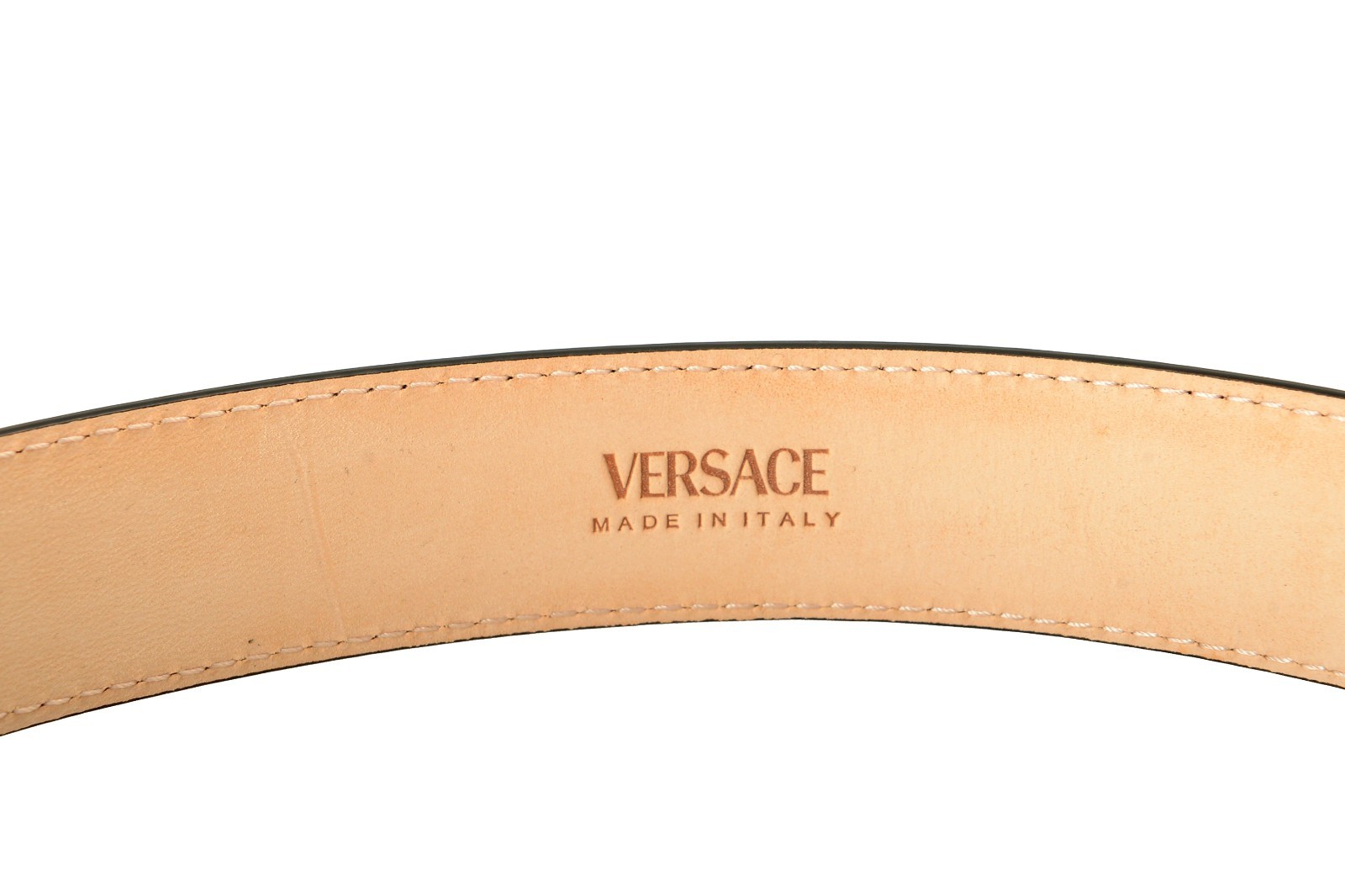 Versace Brown 100% Leather Gold Medusa Head Decorated Belt US 30 IT 75