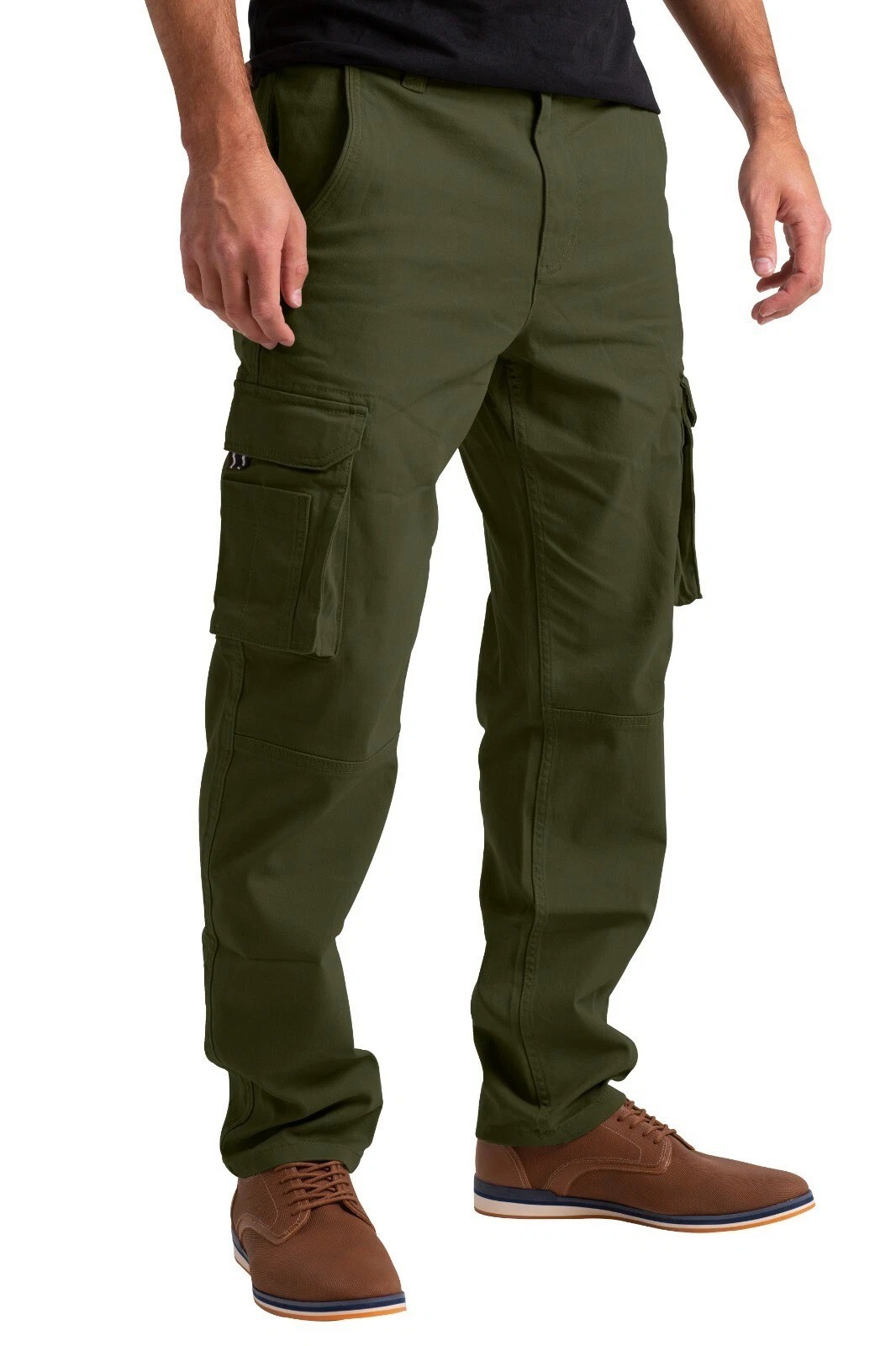 Men’s Flex Cargo Trousers Heavy Duty Stretch Casual Pants