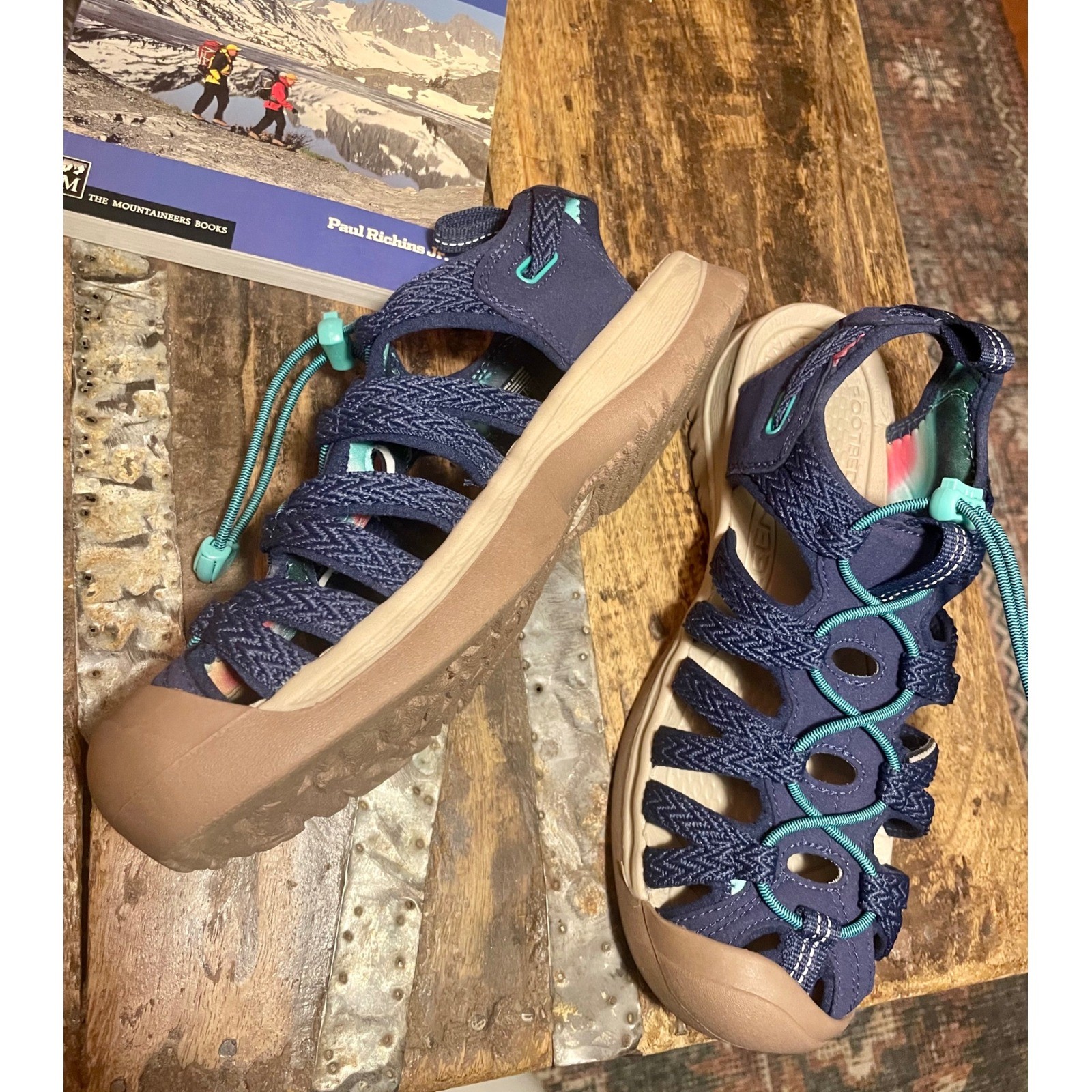 Keen Astoria West Sandals Womens 9 Navy Blue Teal Hiking Water Shoes 1031334