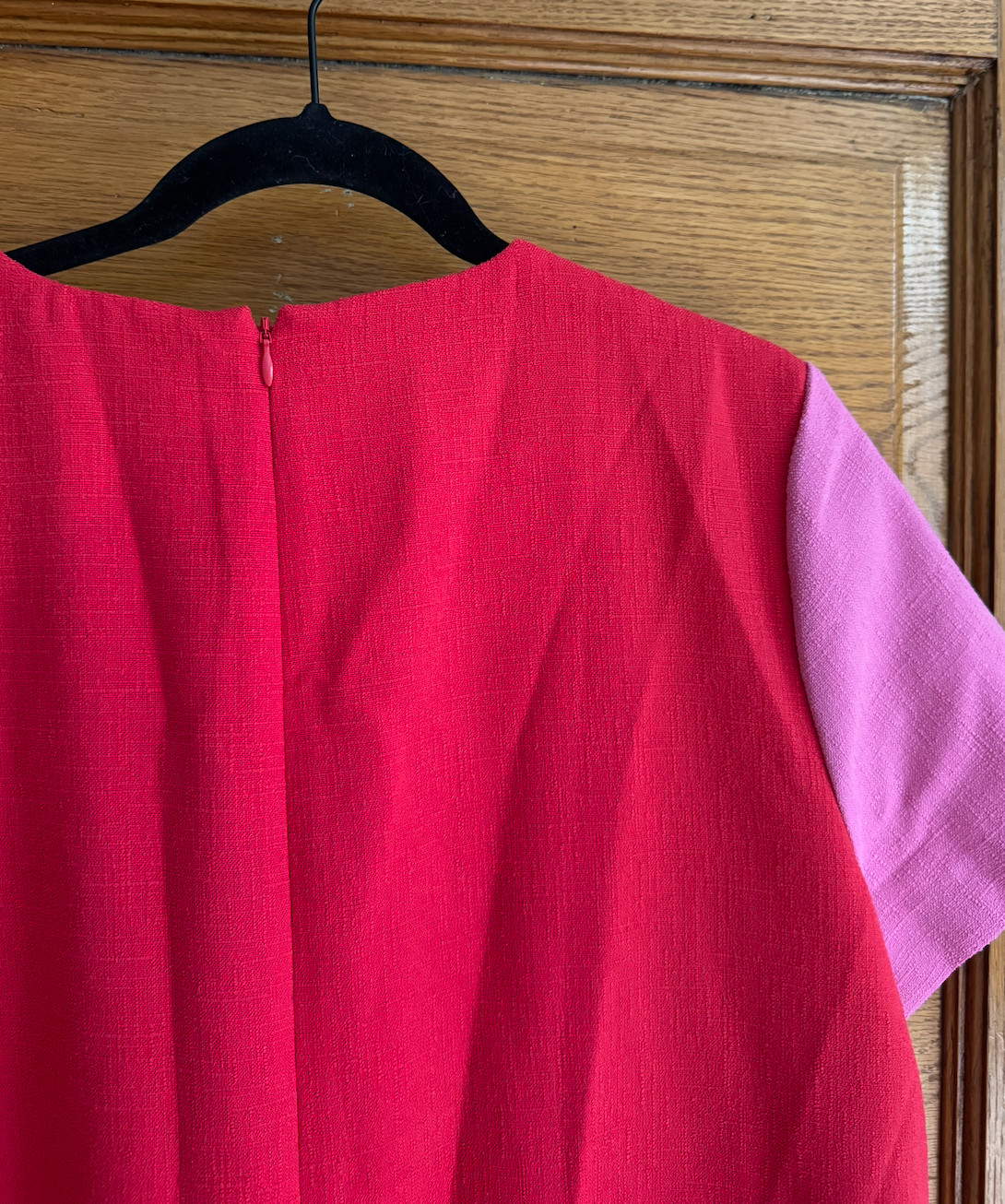 Tuckernuck Womens XL Pink Red Colorblock Midi Dress Shift Dress Lined