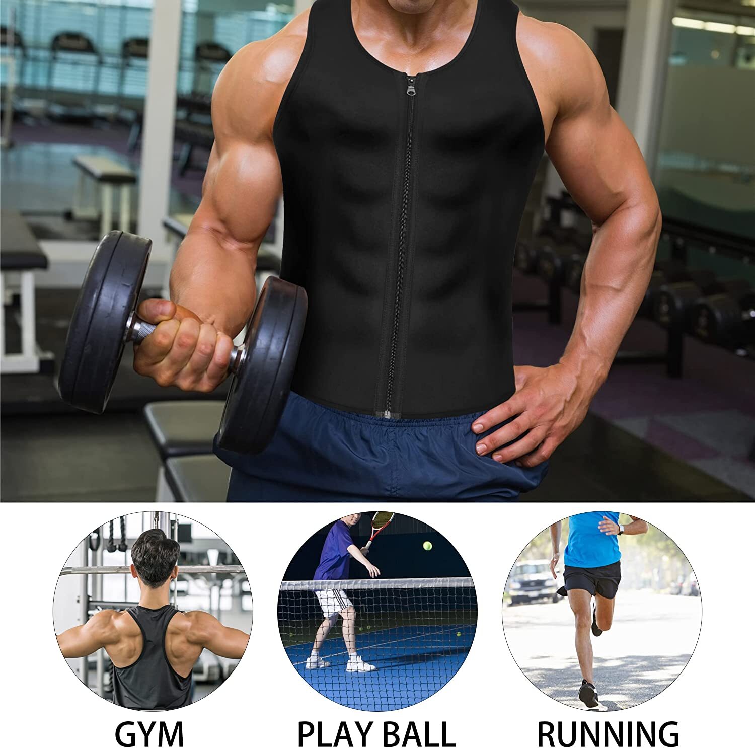Men’s Sweat Sauna Chaleco Tank Top Body Shaper Fajas Para Hombres Reductora Vest