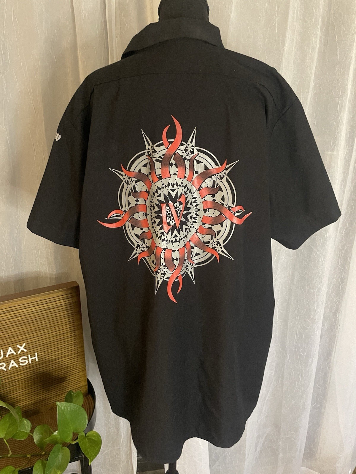 Dickies XL Black Short Sleeve Button Front Work Shirt Godsmack World Tour 06/07