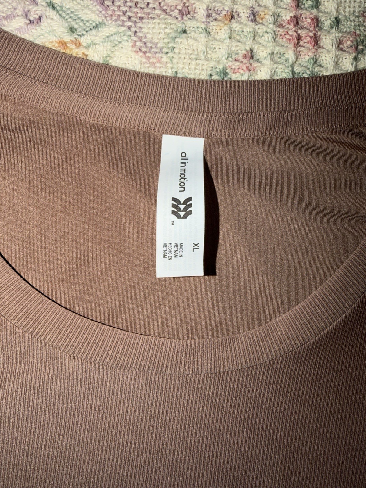 All In Motion Ruched Super Soft Long Sleeve Taupe Shirt
