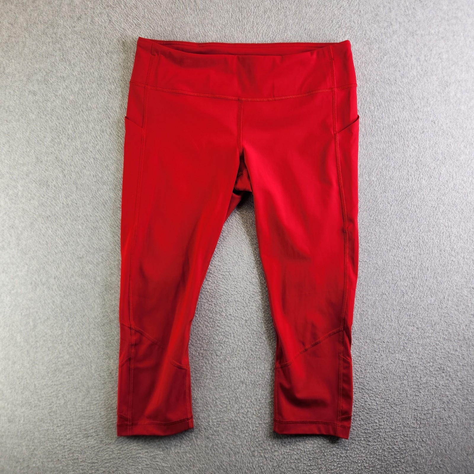 Lululemon Leggings 12 Pace Rival Crop 22″ Dark Red Luxtreme Mesh Smooth Feel