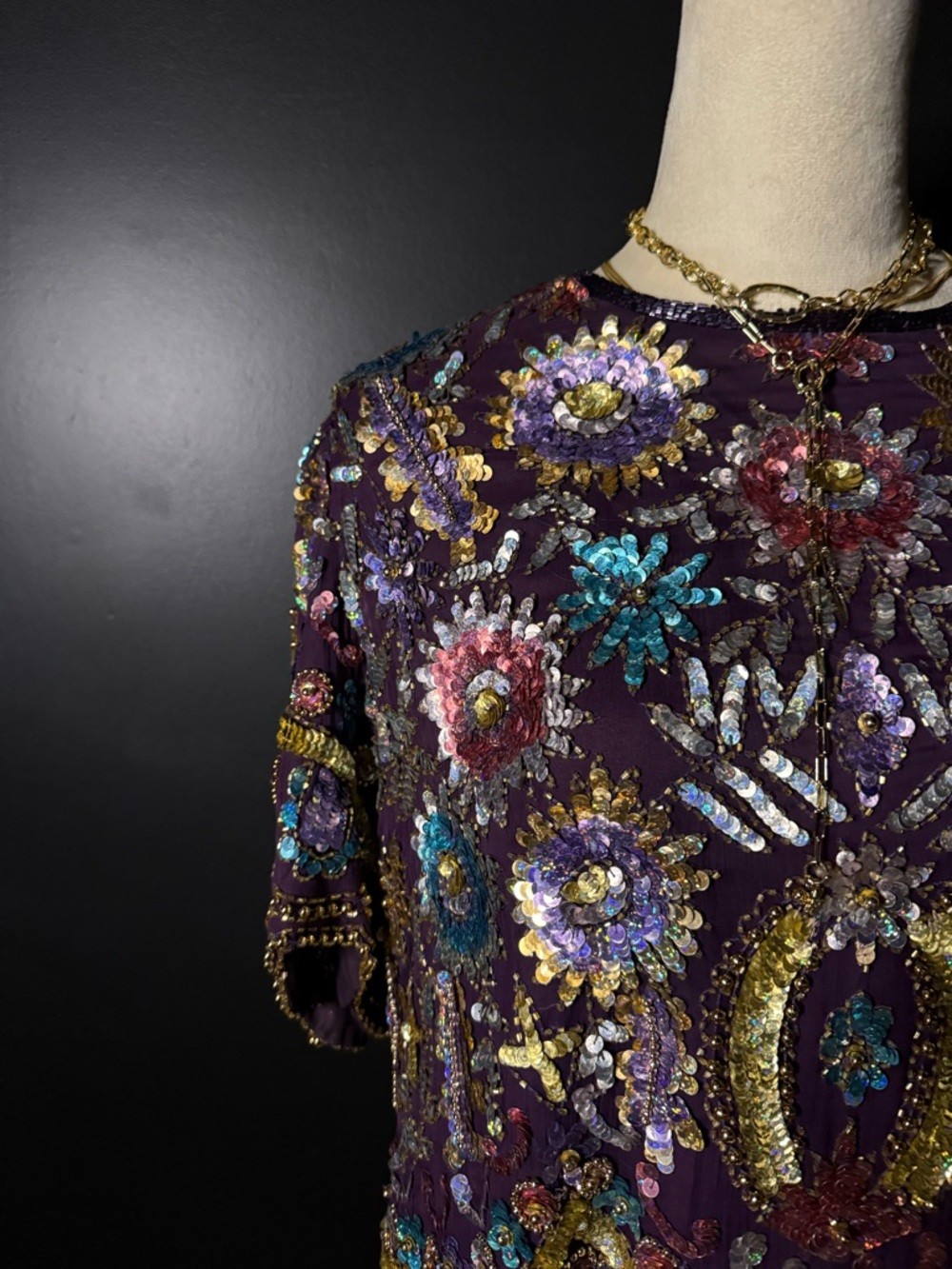Silk Embellished Caftan Midi Dress Statement