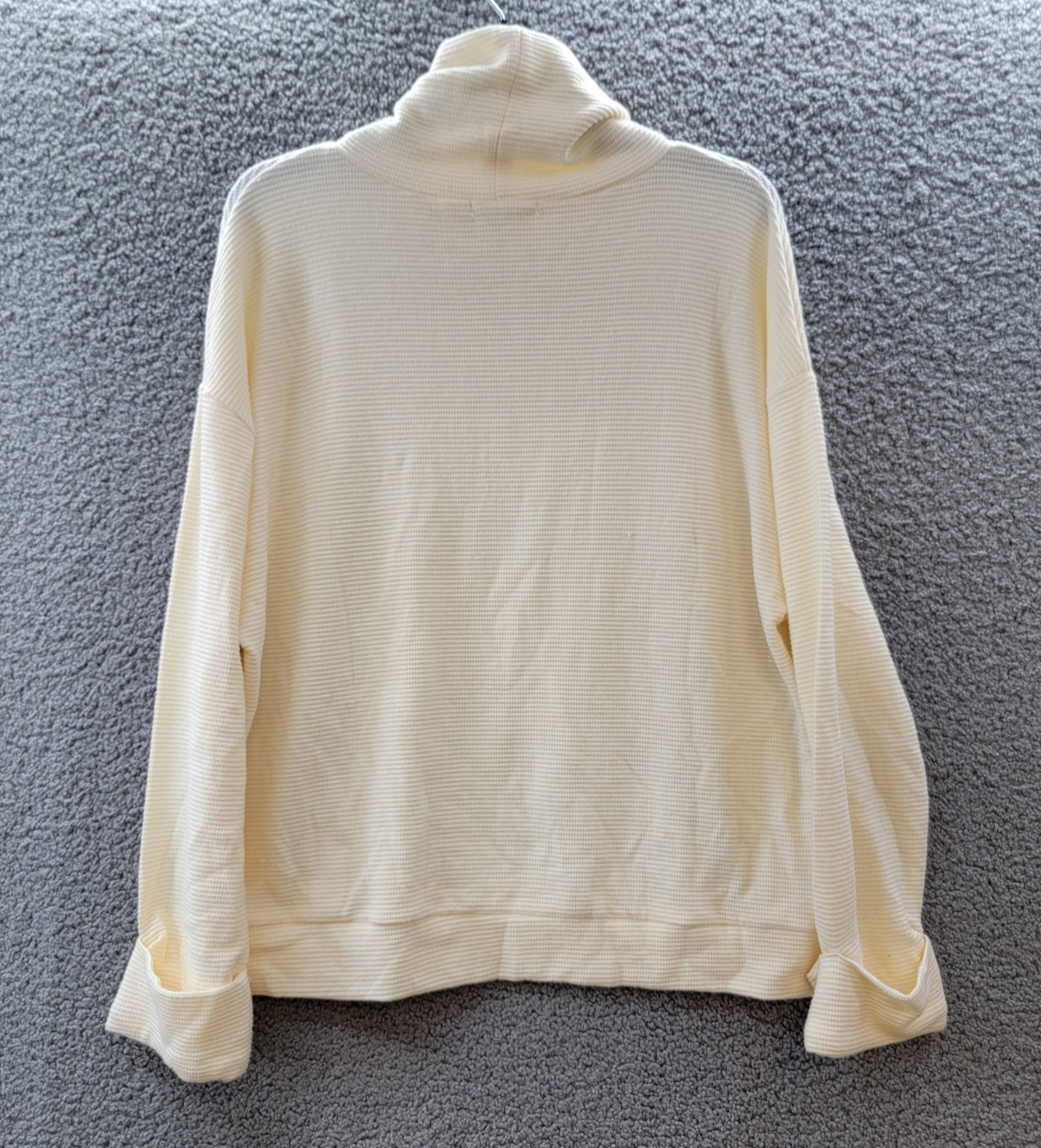 Three Dots Nova Relaxed Turtleneck Sweater Women’s XLarge Egret Pullover L/S