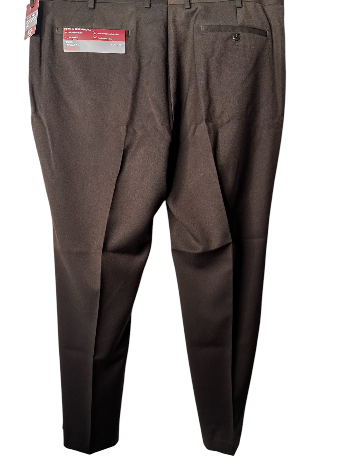 Louis Raphael Rosso Brown Dress Pant Perm Hidden Flex Waistband Size 40×29