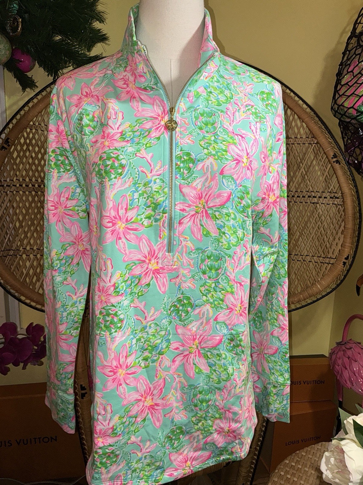Lilly Pulitzer NWT UPF 50+ Skipper Popover So Shellegant Size L