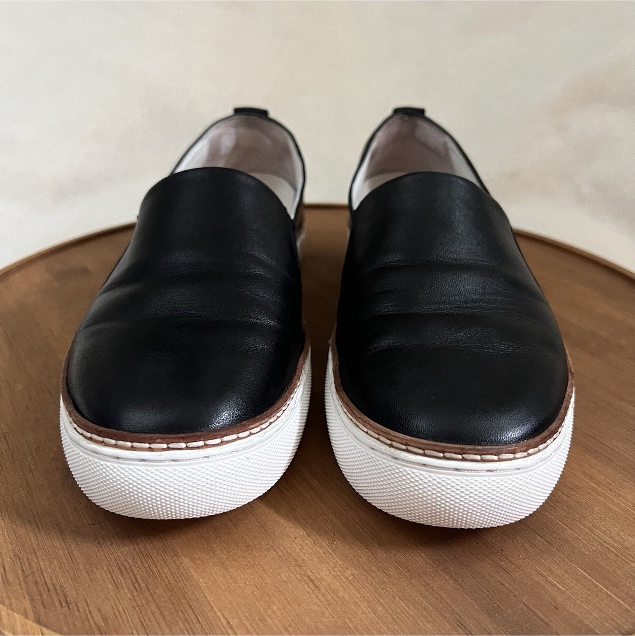 Johnston & Murphy Women’s Black Leather Callie Slip-On Flats Foam Insole 8.5 M