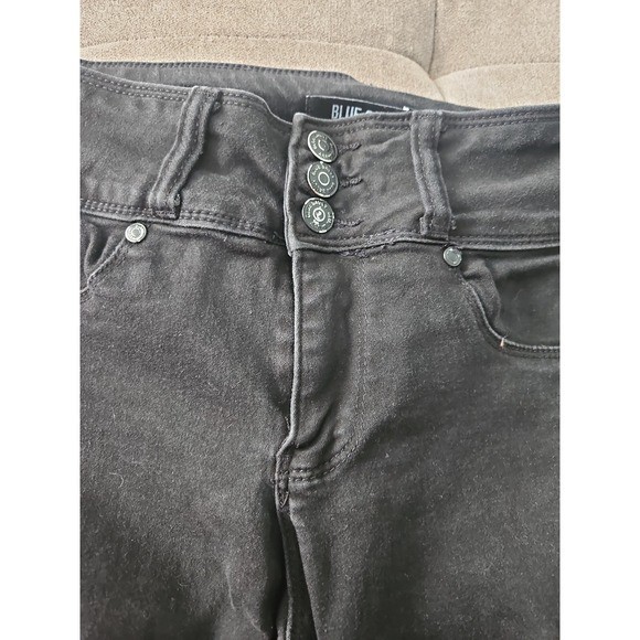Blue Savvy High Waist Black Skinny Jeans 7/28 Distressed Butt Lift Seams