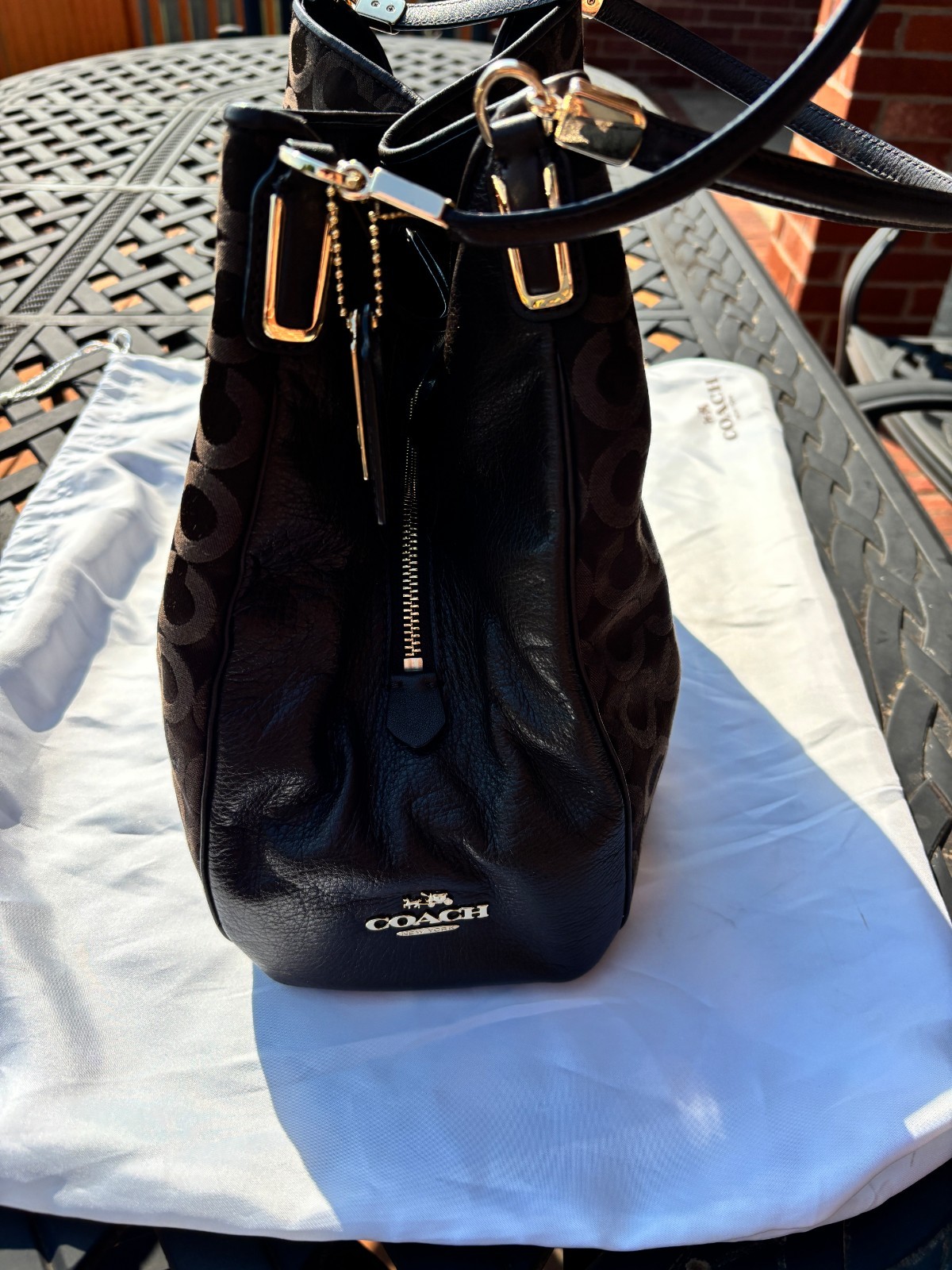 Coach Op Large Logo Shoulder Bag Madison Phoebe