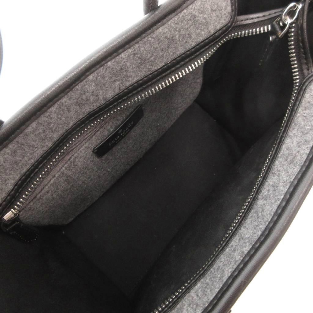 Used Kate Spade handbag shoulder 2WAY felt logo print gray black YJ GY11 Ladies