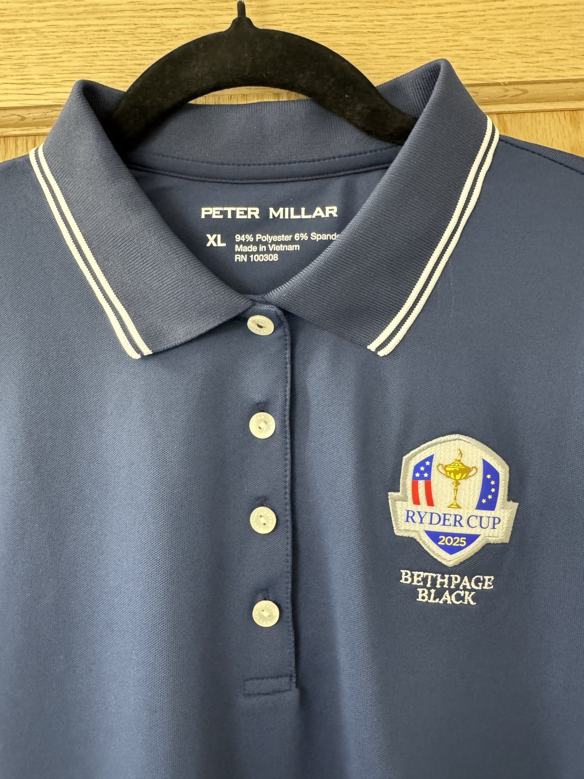 Peter Millar 2025 Ryder Cup Canterbury Mesh Polo Women’s XL Bethpage Black NY